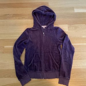 Juicy Couture purple velvet zip up jacket size M